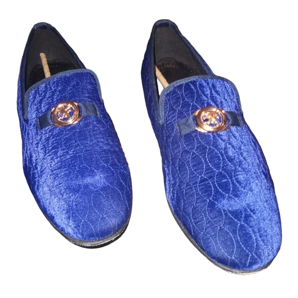 STACY ADAMS mens royal blue slip on loafers - Picture 7 of 10